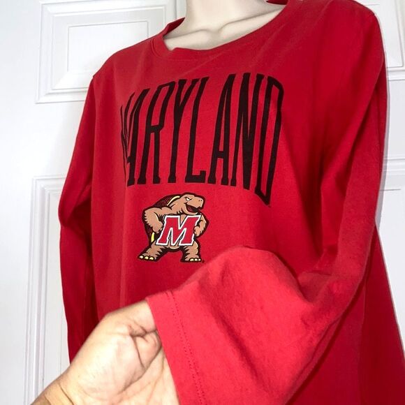 UNDER ARMOUR Maryland Terrapins Red Performance Long Sleeve Shirt Womens Large - Picture 5 of 13
